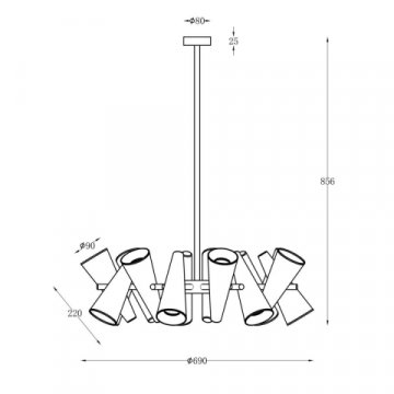 Подвесная люстра Maytoni Giro MOD095PL-14W