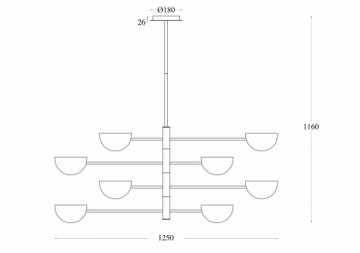 Подвесная люстра Maytoni Technical Mollis MOD126PL-08B