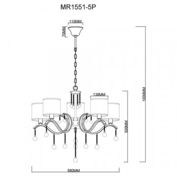 Подвесная люстра MyFar Dante MR1551-5P