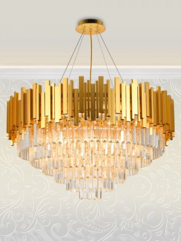 Подвесная люстра Natali Kovaltseva Vertigo 81440/12C Gold