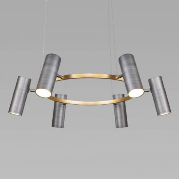 Подвесная светодиодная люстра Eurosvet Spacer 90103/6 матовый серый/золото