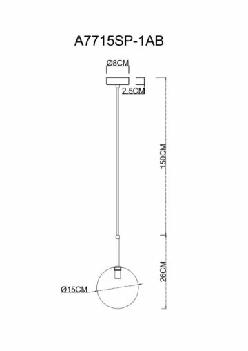 Подвесной светильник Arte Lamp Cameron A7715SP-1AB