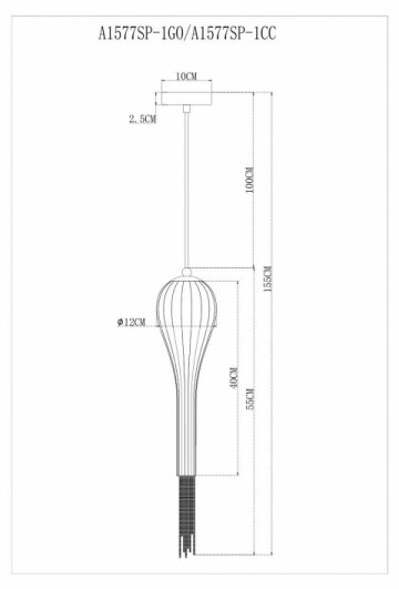 Подвесной светильник Arte Lamp Waterfall A1577SP-1GO