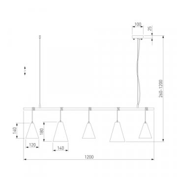 Подвесной светильник Eurosvet Castle 50088/5 черный/золото