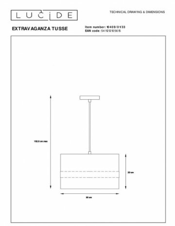 Подвесной светильник Lucide Extravaganza Tusse 10409/01/33