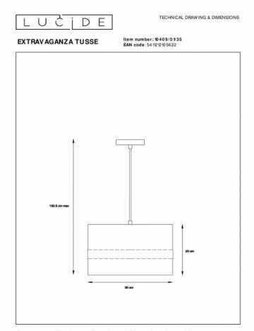 Подвесной светильник Lucide Extravaganza Tusse 10409/01/35