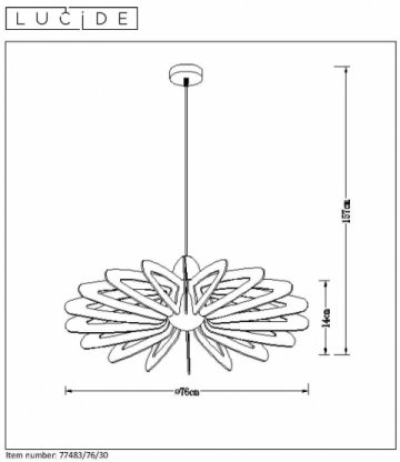 Подвесной светильник Lucide Zidane 77483/76/31