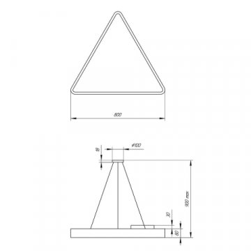 Подвесной светодиодный cветильник Geometria ЭРА Delta SPO-152-B-40K-048 48Вт 4000К черный Б0050577