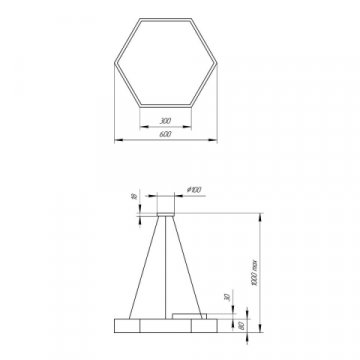 Подвесной светодиодный cветильник Geometria ЭРА Hexagon SPO-121-B-40K-038 38Вт 4000К черный Б0050551