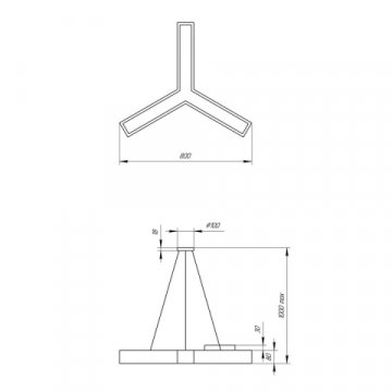 Подвесной светодиодный cветильник Geometria ЭРА Igrek SPO-142-B-40K-044 44Вт 4000К черный Б0050569