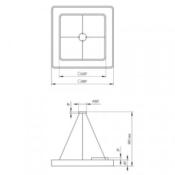 Подвесной светодиодный cветильник Geometria ЭРА Quadro SPO-162-W-40K-070 70Вт 4000К белый Б0050584
