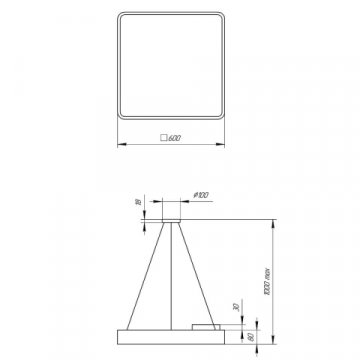 Подвесной светодиодный cветильник Geometria ЭРА Quadro SPO-163-B-40K-050 50Вт 4000К черный Б0050587