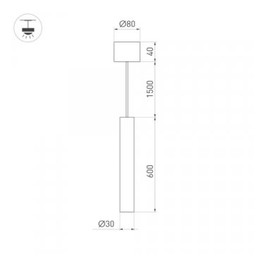 Подвесной светодиодный светильник Arlight SP-Pipe-Hang-L600-R30-9W Day4000 038645