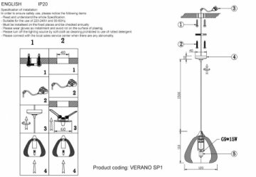 Подвесной светодиодный светильник Crystal Lux Verano SP1 Gold