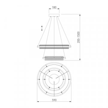 Подвесной светодиодный светильник Eurosvet Imperio 90241/2 белый/ серебро Smart