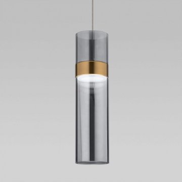 Подвесной светодиодный светильник Eurosvet Lumen 50244/1 Led латунь/дымчатый