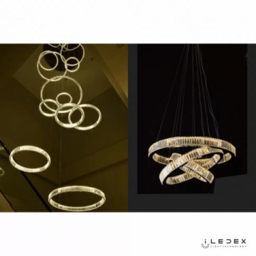 Подвесной светодиодный светильник iLedex Woodstock 10920P/3-70W-3000K (8/6/4) GL-CL