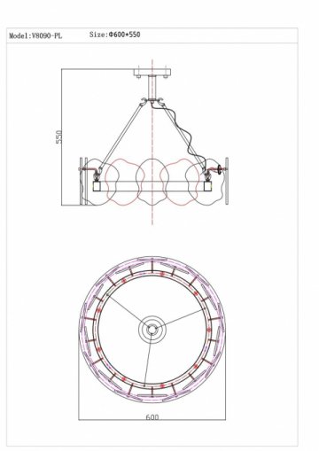 Подвесной светодиодный светильник Moderli Square V8090-PL