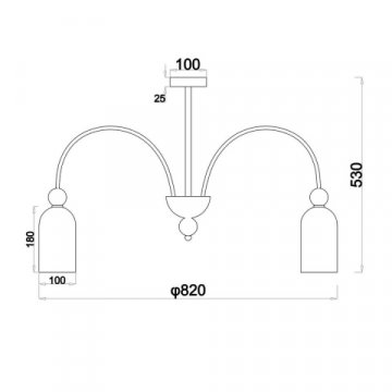 Потолочная люстра Escada ODE 686/8PL Copper