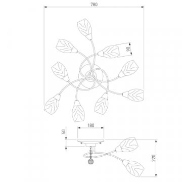 Потолочная люстра Eurosvet 2275/9 античная бронза