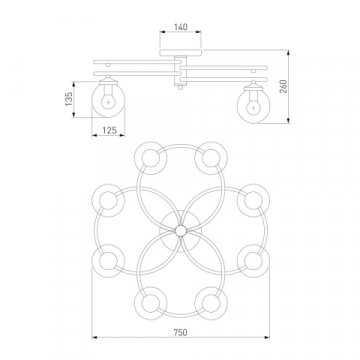 Потолочная люстра Eurosvet 70104/8 черный