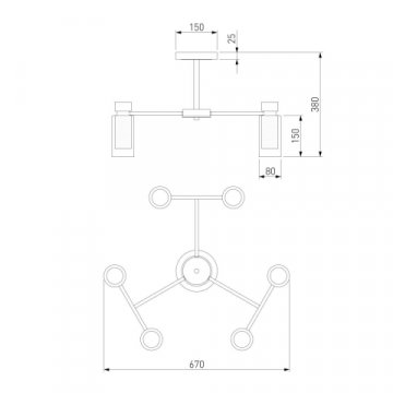 Потолочная люстра Eurosvet Amado 70115/6 черный