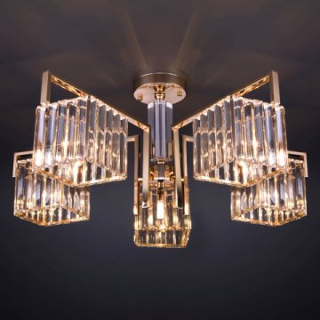 Потолочная люстра Eurosvet April 10126/5 золото/прозрачный хрусталь Strotskis Smart