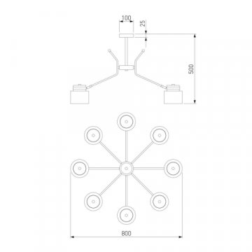 Потолочная люстра Eurosvet Batler 70133/8 черный