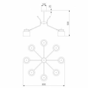 Потолочная люстра Eurosvet Batler 70133/8 черный