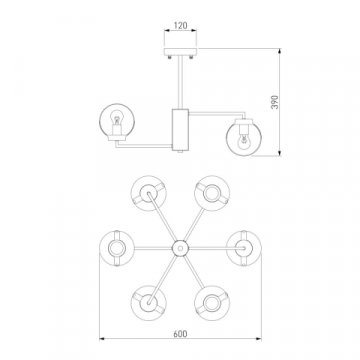 Потолочная люстра Eurosvet Creek 70118/6 черный