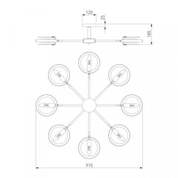 Потолочная люстра Eurosvet Gallo 70121/8 черный