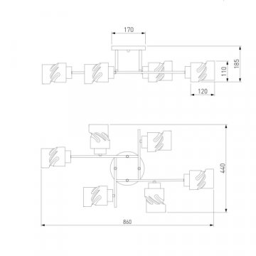 Потолочная люстра Eurosvet Hilari 30165/6 черный жемчуг