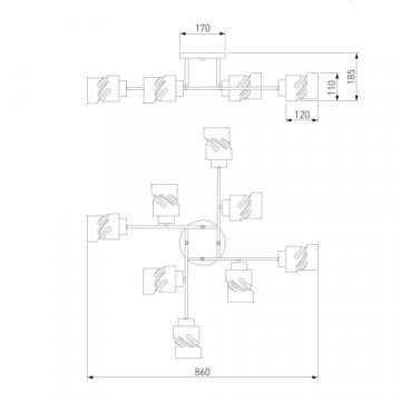 Потолочная люстра Eurosvet Hilari 30165/8 черный жемчуг