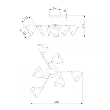 Потолочная люстра Eurosvet Paola 30126/6 золото