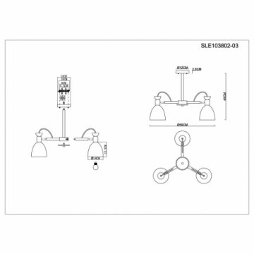 Потолочная люстра Evoluce Balcamo SLE103802-03