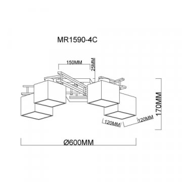 Потолочная люстра MyFar Bona MR1590-4C