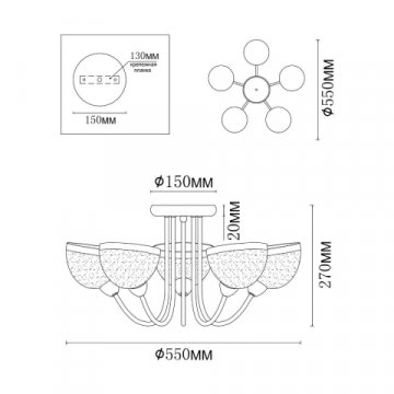 Потолочная люстра MyFar Ekaterina MR1291-5C