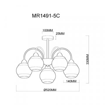 Потолочная люстра MyFar Kris MR1491-5C