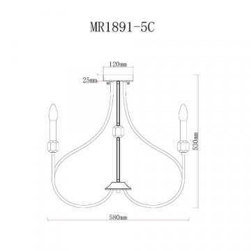 Потолочная люстра MyFar Lena MR1891-5C