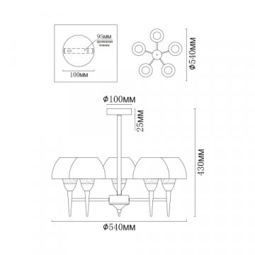 Потолочная люстра MyFar Silvia MR1300-5P