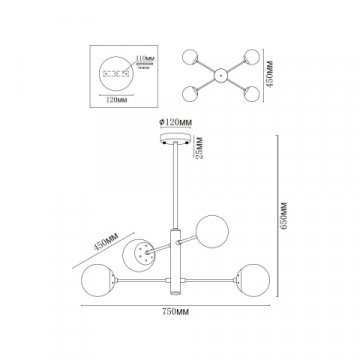 Потолочная люстра MyFar Solve MR1330-4P