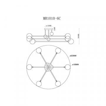 Потолочная люстра MyFar Stacy MR1010-6C