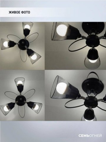 Потолочная люстра Seven Fires Berat WD3525/3C-BK-CR-BK