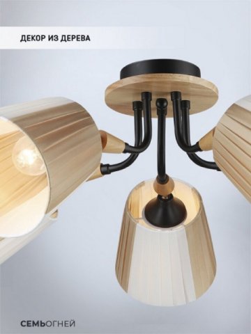 Потолочная люстра Seven Fires Vilmos WD3583/5C-BK-BG