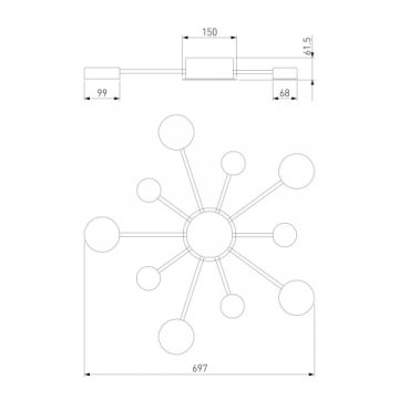 Потолочная светодиодная люстра Eurosvet Nitrino 90242/10 хром