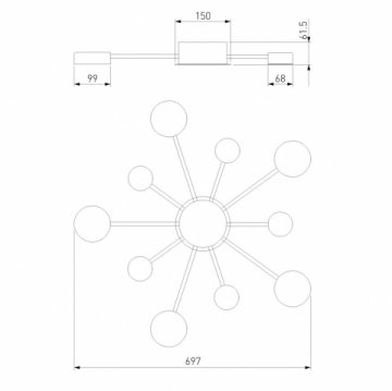 Потолочная светодиодная люстра Eurosvet Nitrino 90242/10 хром