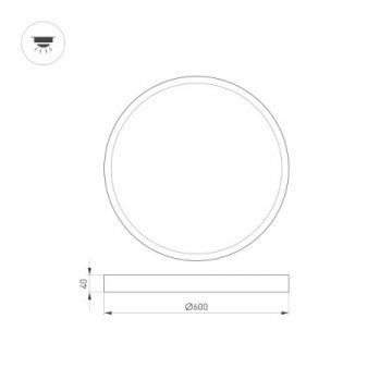 Потолочный светодиодный светильник Arlight SP-Basic-R600-48W Warm3000 020524(1)