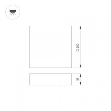 Потолочный светодиодный светильник Arlight SP-Quadro-S250x250-25W Warm3000 034787