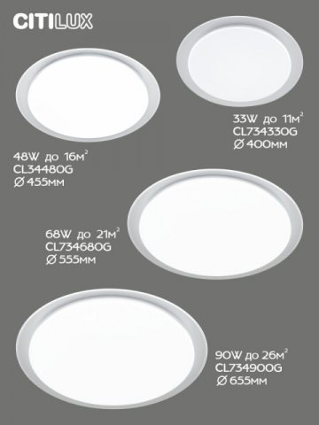 Потолочный светодиодный светильник Citilux Спутник CL734900G