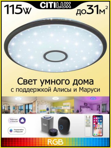 Потолочный светодиодный светильник Citilux Старлайт Смарт CL703A105G